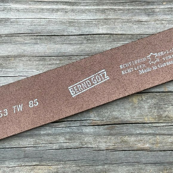 BERND GOTZ Belt Tan Genuine Leather German Made Waistband Size 30-31 inches - Picture 6 of 11